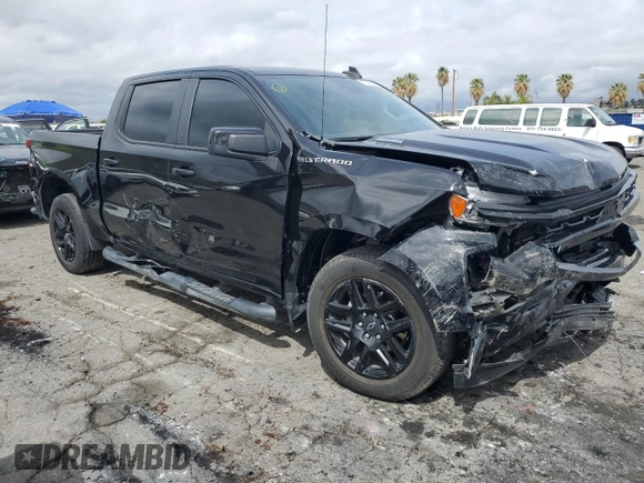 2023 Chevrolet Silverado 1500 with VIN 1GCPADE88PZ317807, listed as a Copart auction lot 51021005 with 22,571 mi miles and Salvage Title. Bid and sale history available at DreamBid. Image 4.