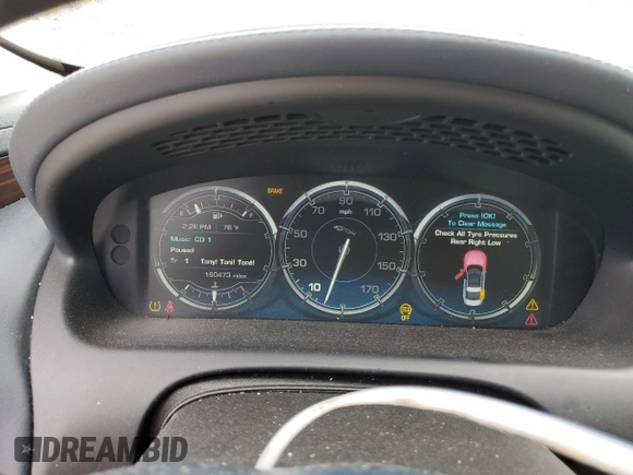 2013 Jaguar XJ with VIN SAJWA2GB8DLV52975, listed as a Copart auction lot 79123644 with 160,473 mi miles and Salvage Title. Bid and sale history available at carsss.com. Image 9.