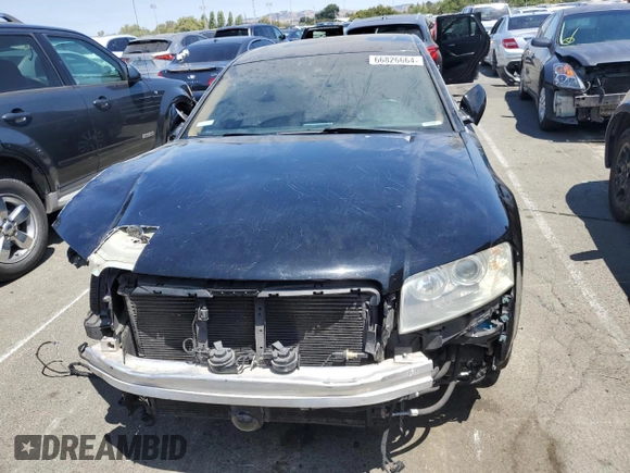 2005 Audi A8 L with VIN WAUML44E75N015513, listed as a Copart auction lot 66826664 with 0 mi miles and Salvage Title. Bid and sale history available at carsss.com. Image 5.