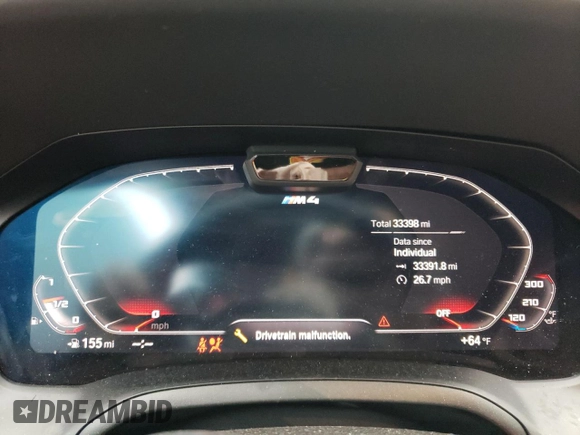 2023 BMW M4 Competition with VIN WBS33AZ03PCL68087, listed as a Copart auction lot 87450254 with 33,398 mi miles and Salvage Title. Bid and sale history available at carsss.com. Image 9.