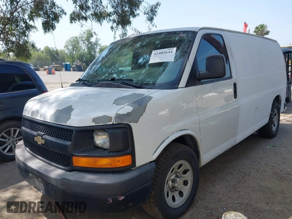 2012 Chevrolet Express Cargo with VIN 1GCSGAFXXC1182349, listed as a IAAI auction lot 42402644 with 204,411 mi miles and . Bid and sale history available at DreamBid. Image 2.