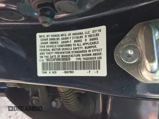 2019 Honda Insight EX with VIN 19XZE4F59KE005629, listed as a IAAI auction lot 41988545 with 150,786 mi miles and . Bid and sale history available at carsss.com. Image 9.