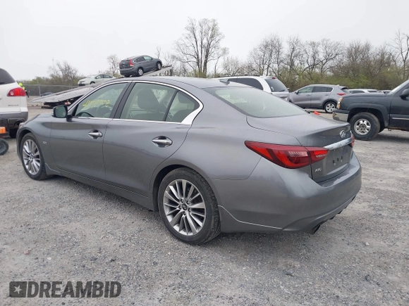 2018 Infiniti Q50 3.0t LUXE with VIN JN1EV7AR5JM441925, listed as a IAAI auction lot 41975558 with 139,243 mi miles. Bid and sale history available at carsss.com. Image 3.