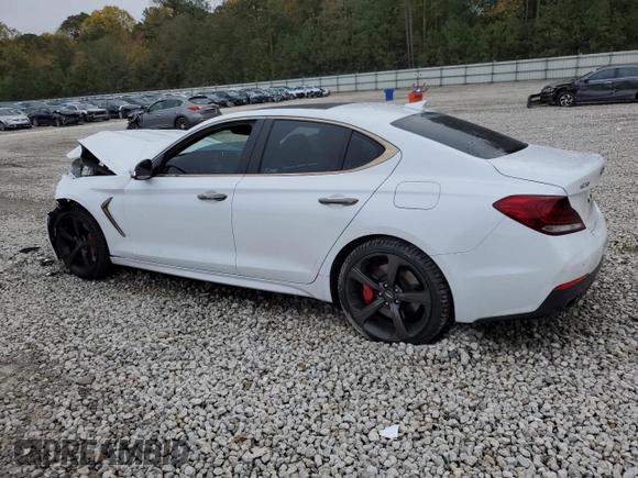 2019 Genesis G70 3.3T Advanced with VIN KMTG34LE6KU014762, listed as a Copart auction lot 79920954 with 143,211 mi miles and Salvage Title. Bid and sale history available at carsss.com. Image 2.