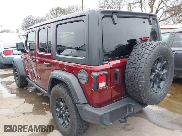 2021 Jeep Wrangler Unlimited Sport S with VIN 1C4HJXDN9MW777830, listed as a IAAI auction lot 41625934 with 42,251 mi miles and . Bid and sale history available at DreamBid. Image 3.