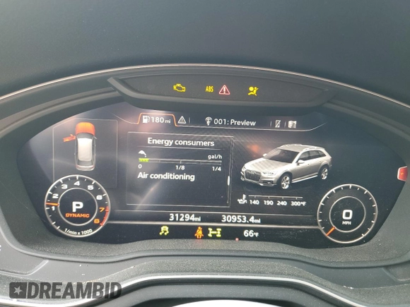 2019 Audi allroad A4 Prestige z VIN WA19NAF40KA116475, wystawiony jako Copart lot #70654264 z przebiegiem 31 294 mil mil oraz Szkoda całkowita • Salvage title. Historia ofert i sprzedaży dostępna na DreamBid. Obrazek 9.