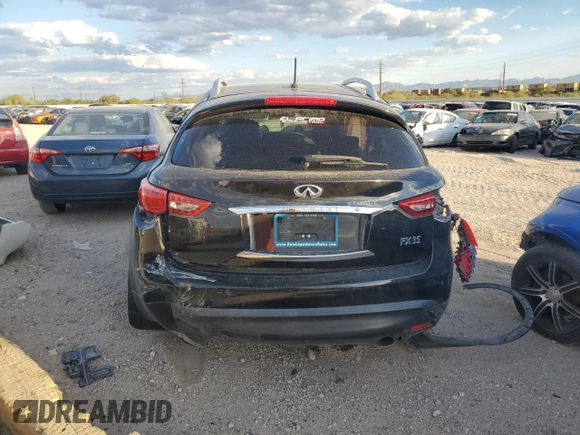 2012 Infiniti FX35 with VIN JN8AS1MU9CM121788, listed as a Copart auction lot 72579514 with 0 mi miles and Clean Title. Bid and sale history available at carsss.com. Image 6.