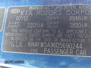 2013 Kia Forte SX с VIN KNAFW5A36D5690244, выставлен на аукционе IAAI как лот 41589616 с пробегом 108 094 миль миль и . История ставок и продаж доступна на DreamBid. Изображение 9.