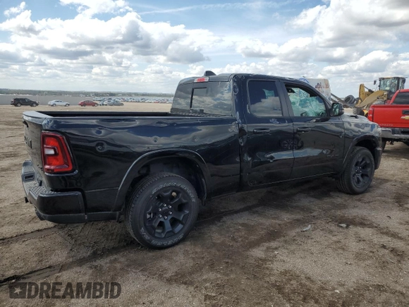 2025 Ram 1500 with VIN 1C6SRFBP5SN506206, listed as a Copart auction lot 55414155 with 5,892 mi miles and Salvage title. Bid and sale history available at DreamBid. Image 3.