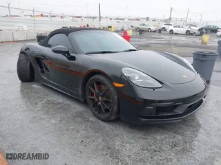 2021 Porsche 718 Boxster GTS 4.0 with VIN WP0CD2A87MS232610, listed as a IAAI auction lot 41237419 with 17,555 mi miles. Bid and sale history available at carsss.com. Image 1.