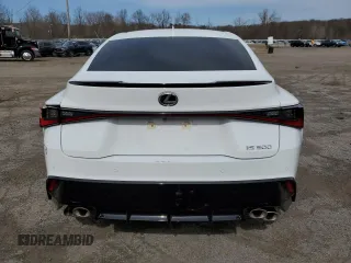 2023 Lexus IS with VIN JTHAP1D29P5003993, listed as a Copart auction lot 51989015 with 5,297 mi miles and Salvage Title. Bid and sale history available at carsss.com. Image 6.