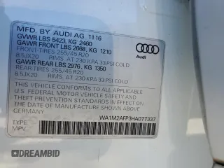 2017 Audi Q5 Premium Plus z VIN WA1M2AFP3HA077337, wystawiony jako Copart lot #55445185 z przebiegiem 112 799 mil mil oraz Szkody całkowita. Historia ofert i sprzedaży dostępna na DreamBid. Obrazek 13.