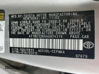 2004 Toyota Camry LE z VIN 4T1BE32K44U824314, wystawiony jako Copart lot #60207015 z przebiegiem 130 066 mil mil oraz Szkoda całkowita • Salvage title. Historia ofert i sprzedaży dostępna na DreamBid. Obrazek 12.