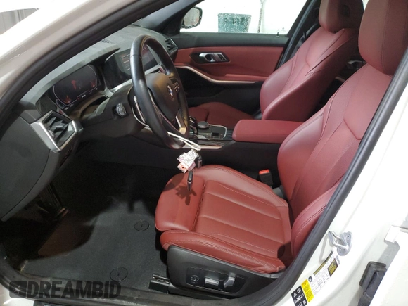 2022 BMW 3 Series 330i xDrive with VIN 3MW5R7J01N8C78063, listed as a Copart auction lot 55321055 with 22,797 mi miles and Salvage title. Bid and sale history available at DreamBid. Image 7.