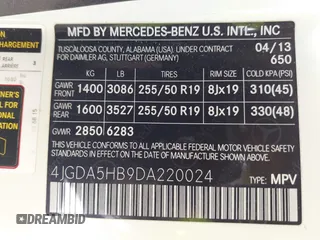 2013 Mercedes-Benz M 350 with VIN 4JGDA5HB9DA220024, listed as a IAAI auction lot 42531042 with 132,702 mi miles and . Bid and sale history available at DreamBid. Image 9.