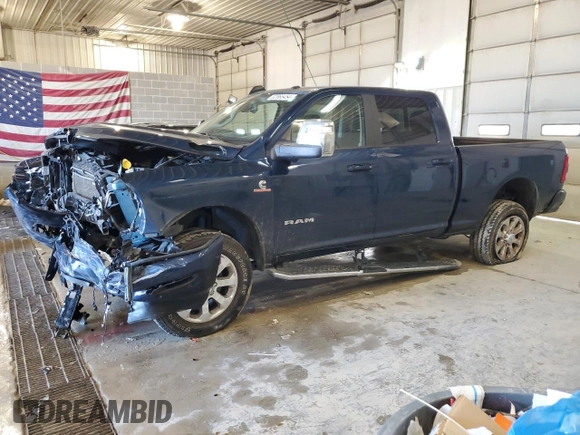 2023 Ram 2500 Laramie with VIN 3C6UR5FL5PG500920, listed as a Copart auction lot 82865454 with 35,330 mi miles and Salvage title. Bid and sale history available at DreamBid. Image 1.