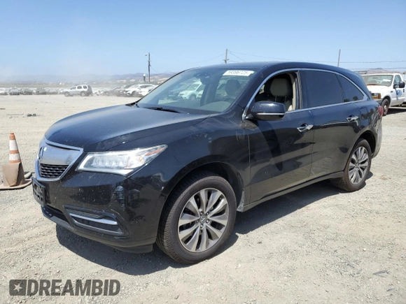 2015 Acura MDX Technology with VIN 5FRYD4H4XFB030038, listed as a Copart auction lot 59396725 with 93,858 mi miles and Salvage title. Bid and sale history available at DreamBid. Image 1.