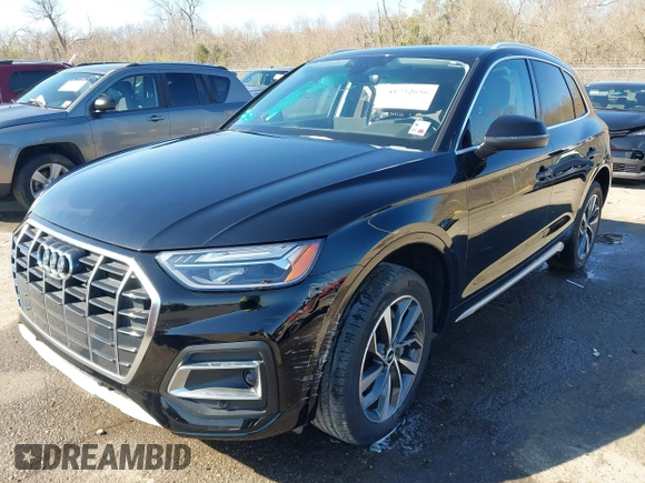 2021 Audi Q5 Premium Plus with VIN WA1BAAFY7M2065912, listed as a IAAI auction lot 41752656 with 30,472 mi miles and . Bid and sale history available at DreamBid. Image 2.