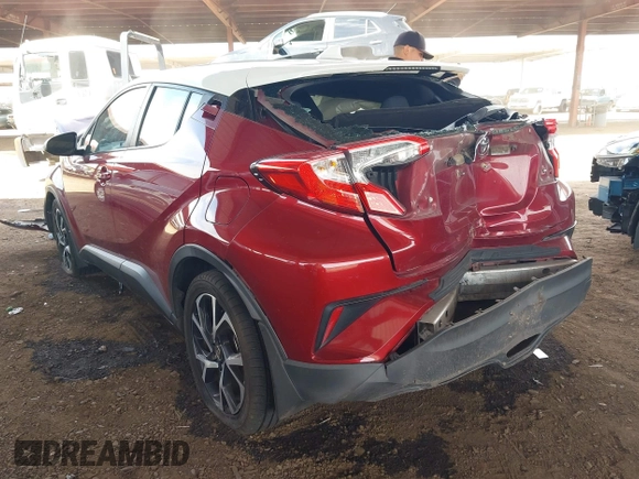 2018 Toyota C-HR XLE with VIN NMTKHMBX7JR021296, listed as a IAAI auction lot 41896666 with 108,545 mi miles. Bid and sale history available at carsss.com. Image 3.