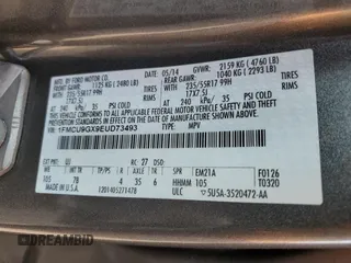 2014 Ford Escape SE с VIN 1FMCU9GX9EUD73493, выставлен на аукционе Copart как лот 60605385 с пробегом 123 236 миль миль и Списание • Salvage title. История ставок и продаж доступна на DreamBid. Изображение 13.