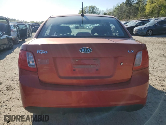 2010 Kia Rio LX with VIN KNADH4A32A6678111, listed as a Copart auction lot 52632895 with 98,392 mi miles and Salvage Title. Bid and sale history available at carsss.com. Image 6.