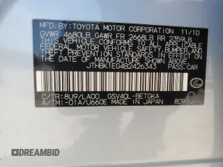 2011 Lexus ES 330 с VIN JTHBK1EG4B2426343, выставлен на аукционе Copart как лот 57300655 с пробегом 153 842 миль миль и Списание • Salvage title. История ставок и продаж доступна на DreamBid. Изображение 12.