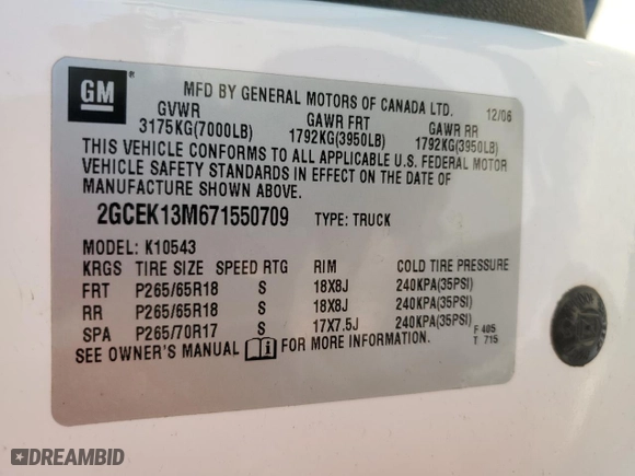 2007 Chevrolet Silverado 1500 LT w/1LT with VIN 2GCEK13M671550709, listed as a Copart auction lot 83878094 with 239,712 mi miles and Salvage Title. Bid and sale history available at carsss.com. Image 14.