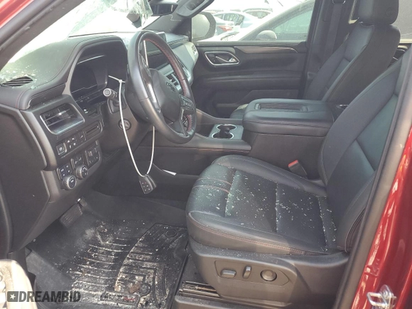 2022 Chevrolet Tahoe RST with VIN 1GNSKRKLXNR128058, listed as a Copart auction lot 76407744 with 0 mi miles and Salvage Title. Bid and sale history available at carsss.com. Image 7.