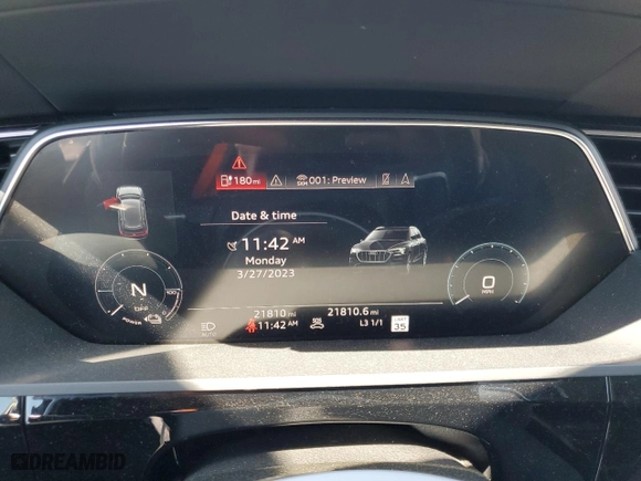 2019 Audi e-tron Premium Plus with VIN WA1LAAGE8KB023318, listed as a Copart auction lot 40812503 with 21,810 mi miles. Bid and sale history available at carsss.com. Image 9.