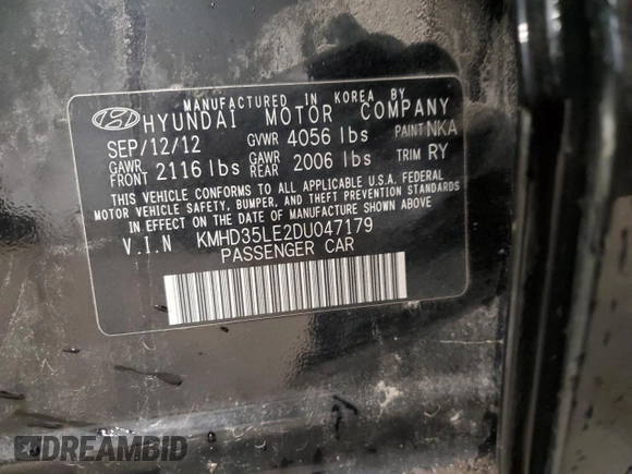 2013 Hyundai Elantra GT with VIN KMHD35LE2DU047179, listed as a Copart auction lot 75450994 with 68,794 mi miles and Salvage Title. Bid and sale history available at carsss.com. Image 13.