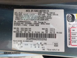 2012 Ford Fusion SE with VIN 3FAHP0HA2CR353765, listed as a IAAI auction lot 42205767 with 128,805 mi miles and . Bid and sale history available at DreamBid. Image 9.