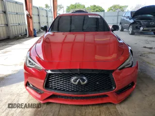 2022 Infiniti Q60 Red Sport 400 with VIN JN1FV7LK7NM660198, listed as a Copart auction lot 74916234 with 33,371 mi miles and Salvage title. Bid and sale history available at DreamBid. Image 5.