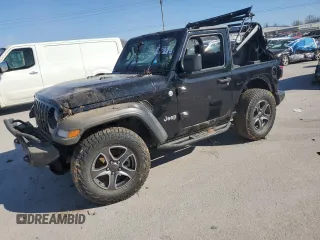 2018 Jeep Wrangler Sport S with VIN 1C4GJXAG3JW151395, listed as a Copart auction lot 46075075 with Not Provided miles and Salvage Title. Bid and sale history available at DreamBid. Image 1.