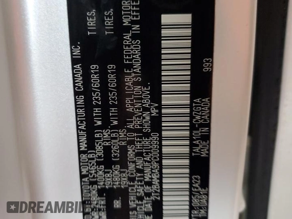 2023 Lexus RX 350 с VIN 2T2BAMBA9PC009990, выставлен на аукционе Copart как лот 59103715 с пробегом 28 379 миль миль и Списание • Salvage title. История ставок и продаж доступна на DreamBid. Изображение 13.