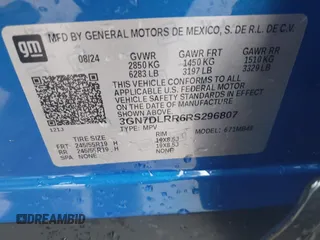 2024 Chevrolet Equinox EV LT with VIN 3GN7DLRR6RS296807, listed as a IAAI auction lot 41540331 with 5,177 mi miles and . Bid and sale history available at DreamBid. Image 9.