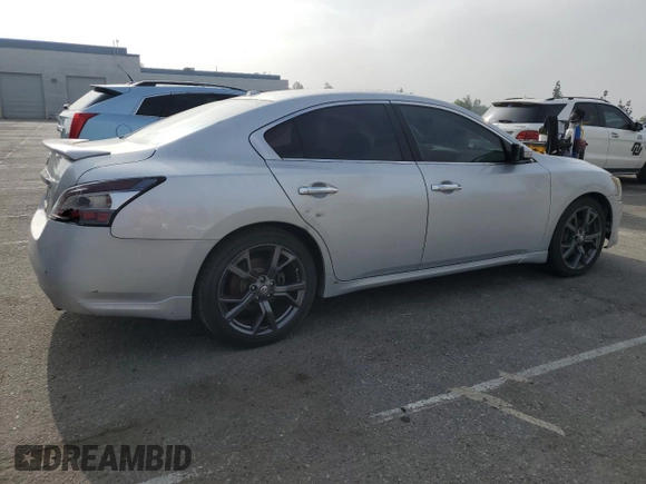2013 Nissan Maxima SV with VIN 1N4AA5AP9DC808349, listed as a Copart auction lot 60731485 with 202,716 mi miles and Salvage title. Bid and sale history available at DreamBid. Image 3.