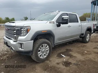 2022 GMC Sierra 2500HD Denali z VIN 1GT49REY8NF364231, wystawiony jako Copart lot #55054885 z przebiegiem 90 686 mil mil oraz Czysty tytuł • Clean title. Historia ofert i sprzedaży dostępna na DreamBid. Obrazek 1.