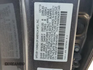 2019 Honda Accord с VIN 1HGCV3F10KA015662, выставлен на аукционе Copart как лот 61217255 с пробегом 57 416 миль миль и Списание • Salvage title. История ставок и продаж доступна на DreamBid. Изображение 13.