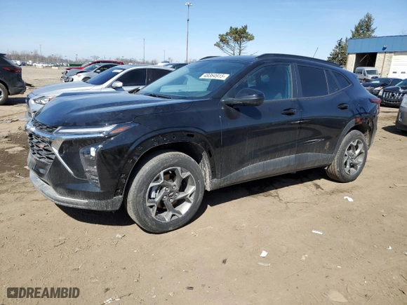 2025 Chevrolet Trax LT with VIN KL77LHEP1SC013378, listed as a Copart auction lot 48364915 with 5,076 mi miles and Clean Title. Bid and sale history available at carsss.com. Image 1.