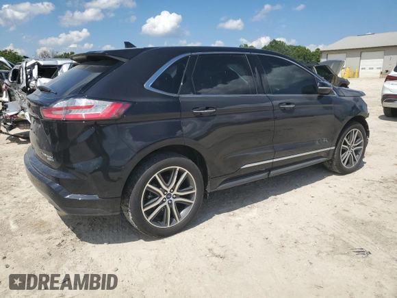 2019 Ford Edge Titanium with VIN 2FMPK4K99KBC20522, listed as a Copart auction lot 61953775 with 61,607 mi miles and Salvage title. Bid and sale history available at DreamBid. Image 3.