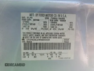 1998 Ford F-250 с VIN 1FTPX28L6WKB05420, выставлен на аукционе Copart как лот 72421204 с пробегом 166 399 миль миль и Списание • Salvage title. История ставок и продаж доступна на DreamBid. Изображение 14.