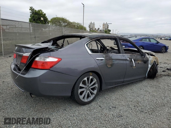 2015 Honda Accord Sport with VIN 1HGCR2F5XFA064486, listed as a Copart auction lot 54160845 with Not Provided miles and Non Repairable. Bid and sale history available at DreamBid. Image 3.