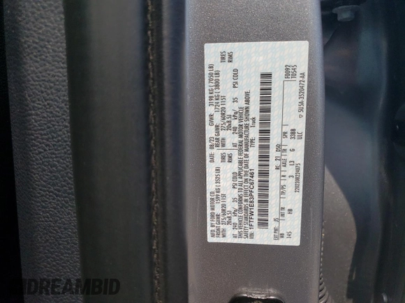 2023 Ford F-150 XL with VIN 1FTFW1E83PFC67461, listed as a Copart auction lot 66444875 with 10,498 mi miles and Salvage title. Bid and sale history available at DreamBid. Image 12.