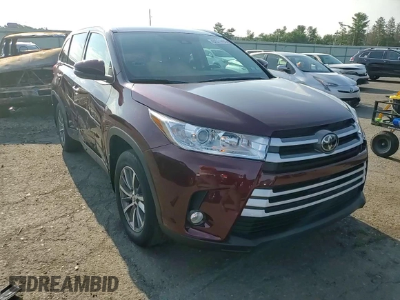 2019 Toyota Highlander SE with VIN 5TDJZRFH3KS983784, listed as a Copart auction lot 62874465 with 56,151 mi miles and Salvage title. Bid and sale history available at DreamBid. Image 14.