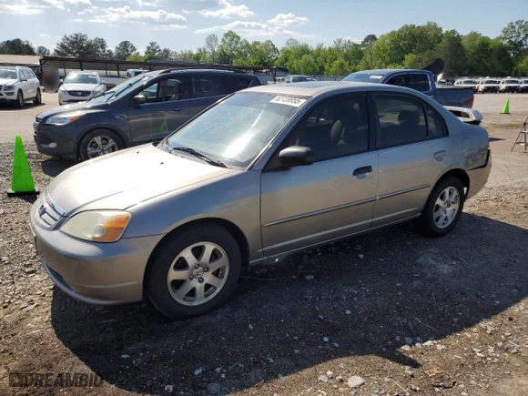 2003 Honda Civic EX with VIN 2HGES26703H547092, listed as a Copart auction lot 52139955 with 205,019 mi miles and Salvage Title. Bid and sale history available at carsss.com. Image 1.