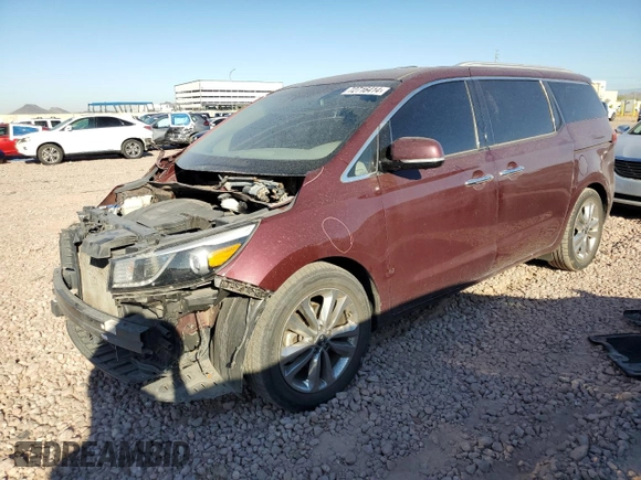 2015 Kia Sedona SX-L with VIN KNDME5C17F6035628, listed as a Copart auction lot 72716414 with 92,560 mi miles and Salvage Title. Bid and sale history available at carsss.com. Image 1.