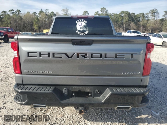 2021 Chevrolet Silverado 1500 Custom Trail Boss with VIN 3GCPYCEF4MG226338, listed as a Copart auction lot 49102115 with 76,117 mi miles and Salvage Title. Bid and sale history available at DreamBid. Image 6.