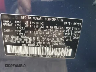 2025 Subaru Outback Premium with VIN 4S4BTAFC5S3101281, listed as a Copart auction lot 74730874 with 1,125 mi miles and Salvage Title. Bid and sale history available at carsss.com. Image 14.