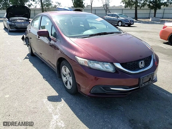 2015 Honda Civic Sedan LX with VIN 19XFB2F54FE218980, listed as a Copart auction lot 52682015 with 75,588 mi miles and Salvage Title. Bid and sale history available at carsss.com. Image 10.