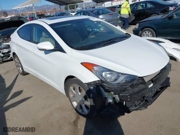2012 Hyundai Elantra GLS with VIN 5NPDH4AE4CH148512, listed as a IAAI auction lot 41643341 with 59,549 mi miles. Bid and sale history available at carsss.com. Image 1.